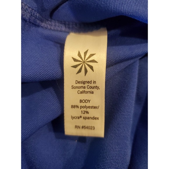 Athleta Womens Size Large Leggings Blue Zip Back Pocket Logo‎ Yoga Workout - Picture 7 of 14